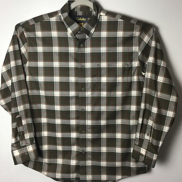 Cabela's Other - Cabela’s green plaid long sleeve button down shirt with pocket. XL